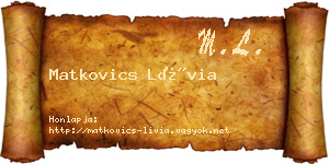 Matkovics Lívia névjegykártya